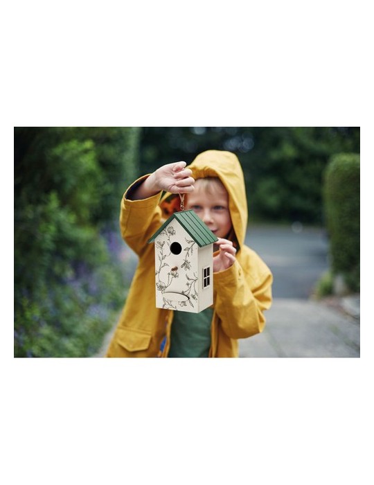 Maison d'Oiseau Nichoir en Contreplaqué Personnalisé GREENJAY pas cher