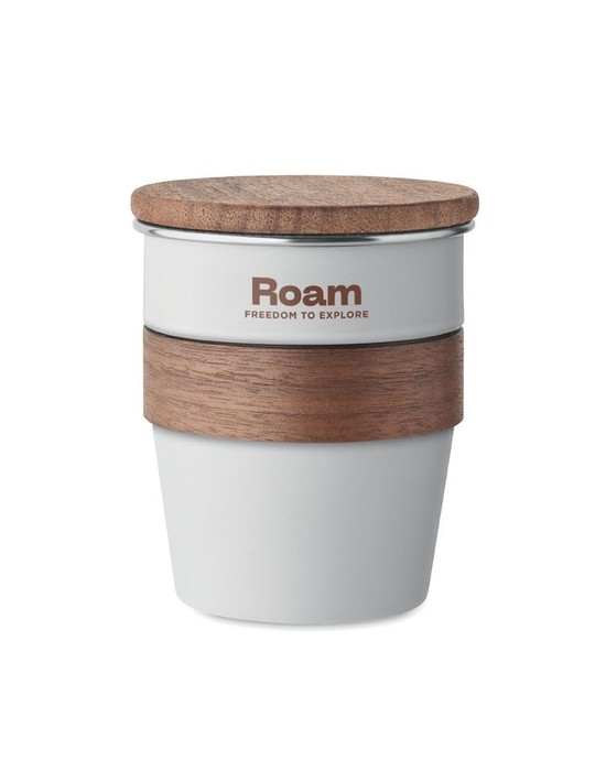 Gobelet Incassable 350 ml en Acier Inox Personnalisé WALNUT pas cher