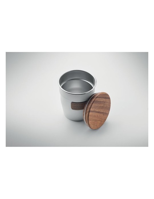 Gobelet Incassable 350 ml en Acier Inox Personnalisé WALNUT pas cher