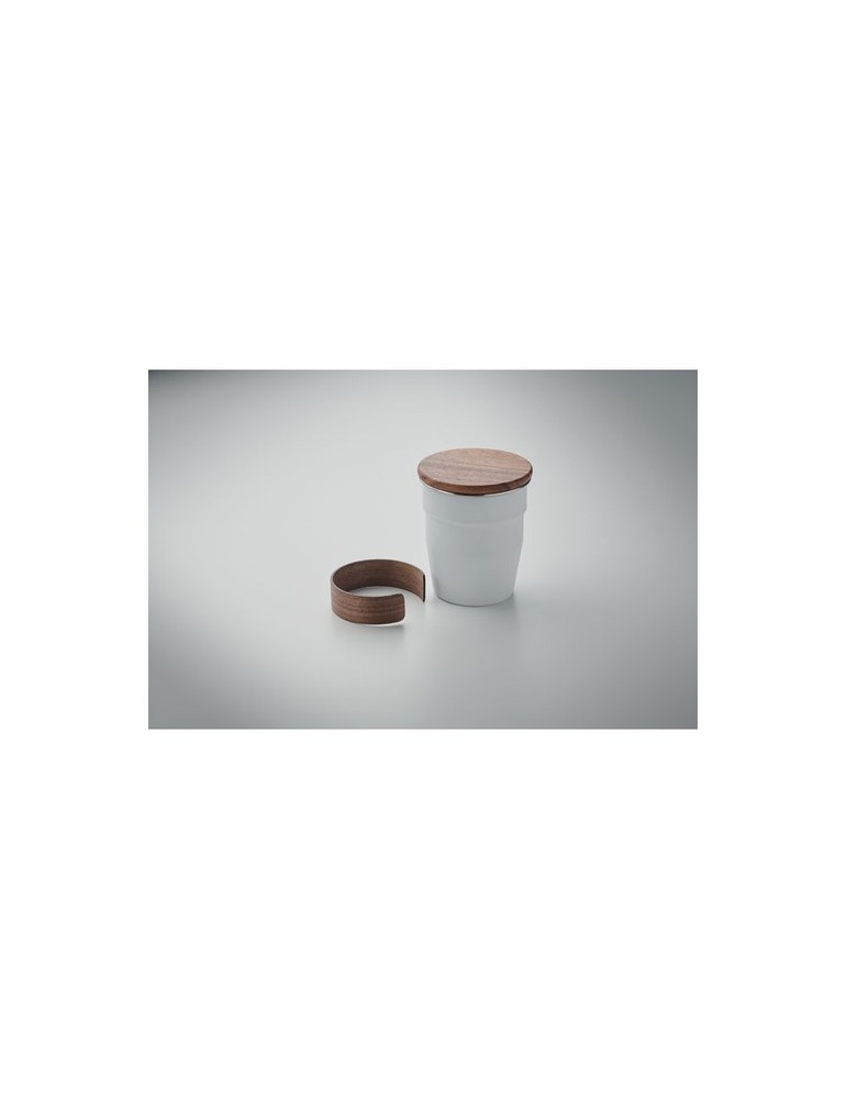 Gobelet Incassable 350 ml en Acier Inox Personnalisé WALNUT pas cher