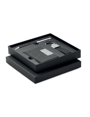 Coffret cadeau personnalisé - SCRIBI 3 - Stylo, Porte-Clés & Porte-Cartes