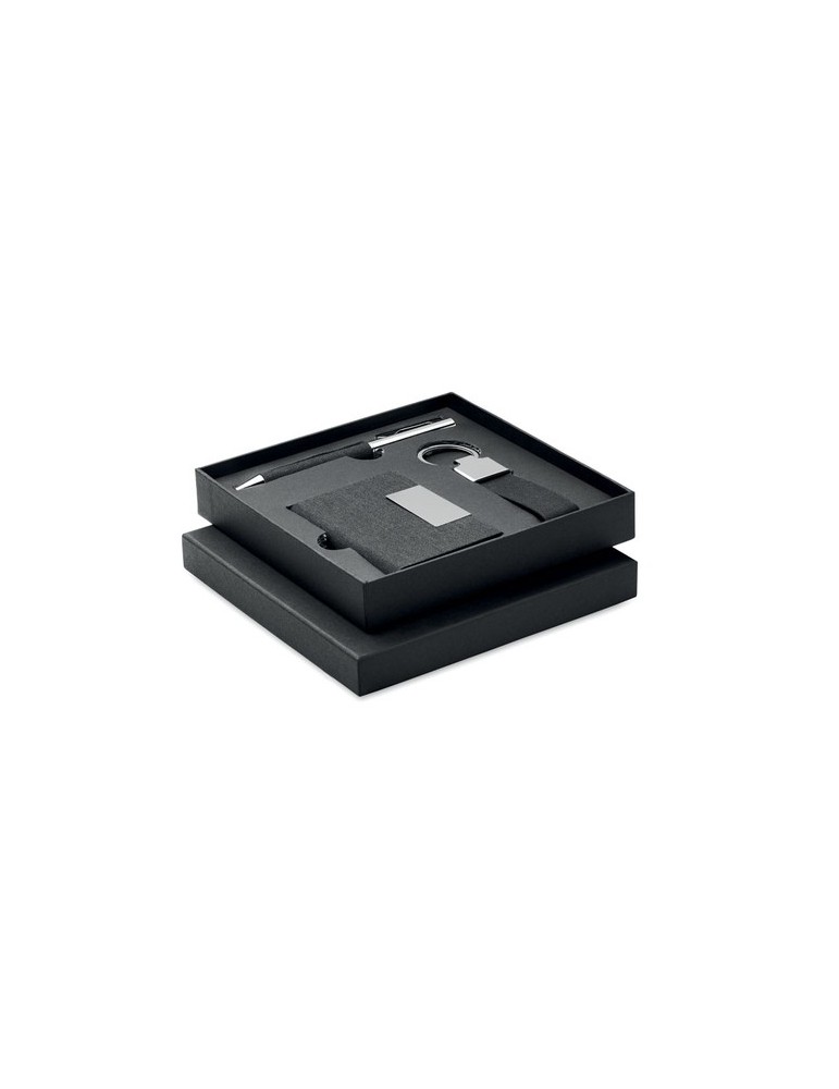 Coffret cadeau personnalisé - SCRIBI 3 - Stylo, Porte-Clés & Porte-Cartes