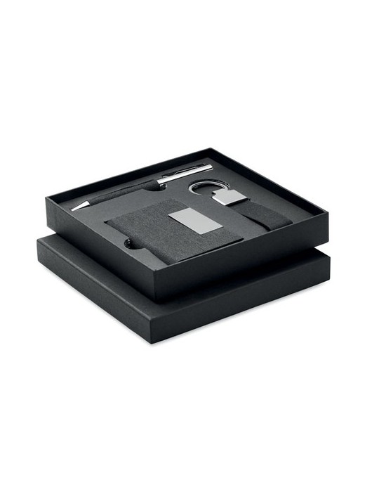Coffret cadeau personnalisé - SCRIBI 3 - Stylo, Porte-Clés & Porte-Cartes