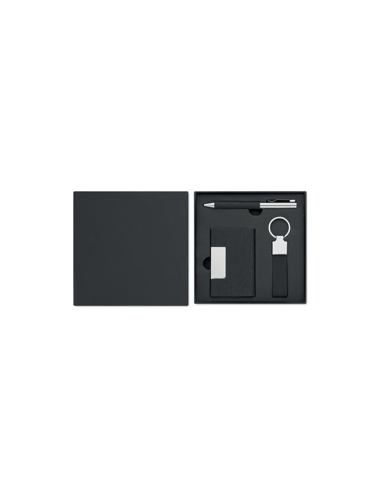 Coffret cadeau personnalisé - SCRIBI 3 - Stylo, Porte-Clés & Porte-Cartes