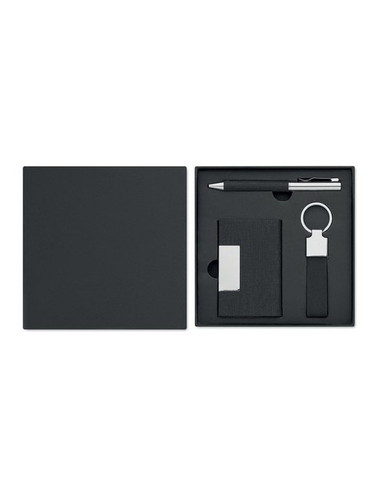 Coffret cadeau personnalisé - SCRIBI 3 - Stylo, Porte-Clés & Porte-Cartes