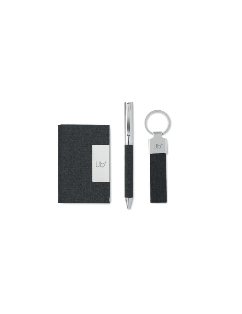 Coffret cadeau personnalisé - SCRIBI 3 - Stylo, Porte-Clés & Porte-Cartes