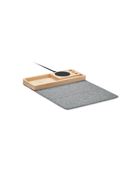Chargeur sans fil en bambou éco-friendly personnalisé pas cher - 15W