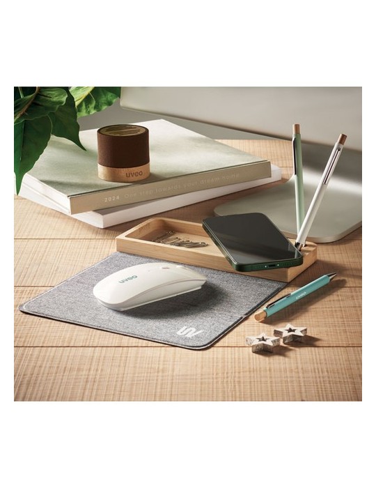 Chargeur sans fil en bambou éco-friendly personnalisé pas cher - 15W