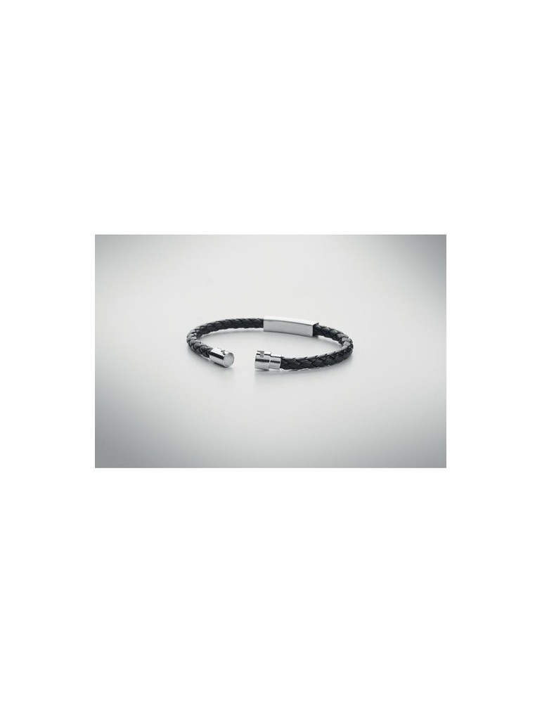 Bracelet tressé en simili cuir personnalisable