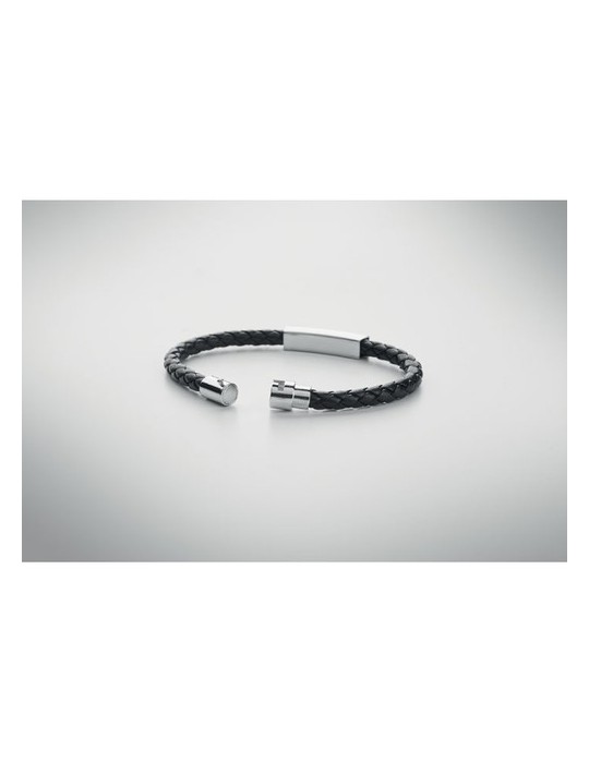 Bracelet tressé en simili cuir personnalisable