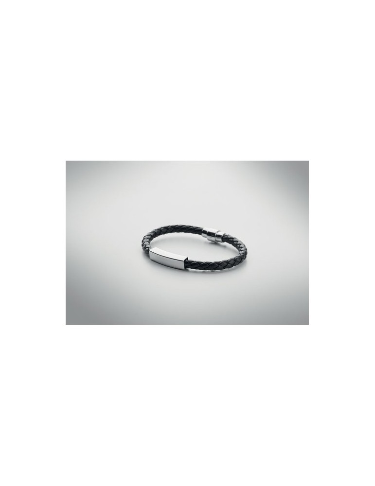 Bracelet tressé en simili cuir personnalisable