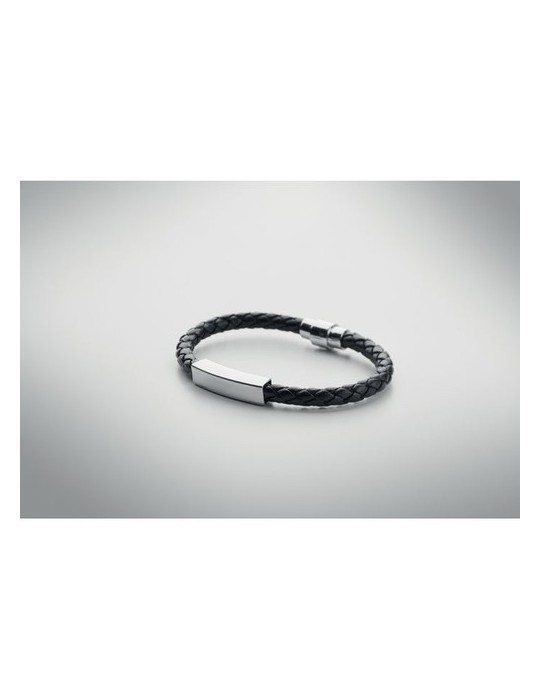 Bracelet tressé en simili cuir personnalisable
