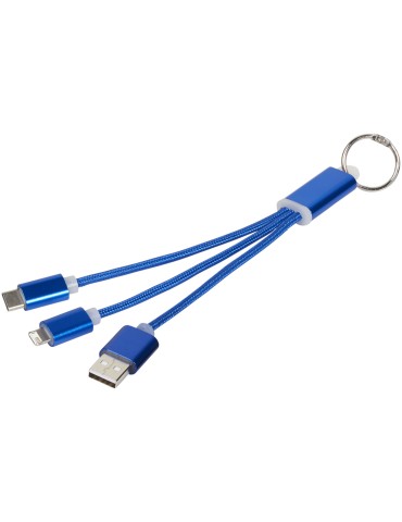 Câble de chargement 3-en-1 avec porte-clés Metal