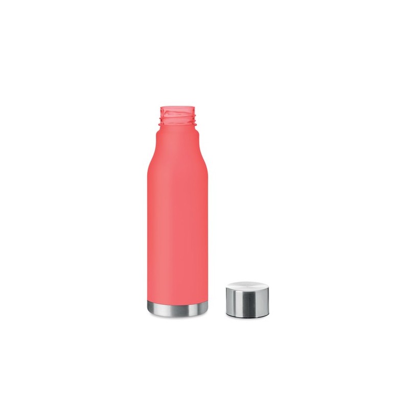 Bouteille Éco-responsable en RPET 600ml Personnalisée GLACIER Matières : PET recyclé Couleurs : rouge transparent goodies public