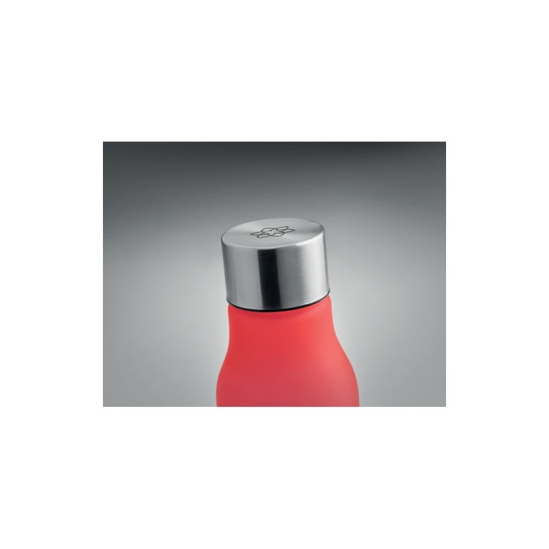 Bouteille Éco-responsable en RPET 600ml Personnalisée GLACIER Matières : PET recyclé Couleurs : rouge transparent marquage laser