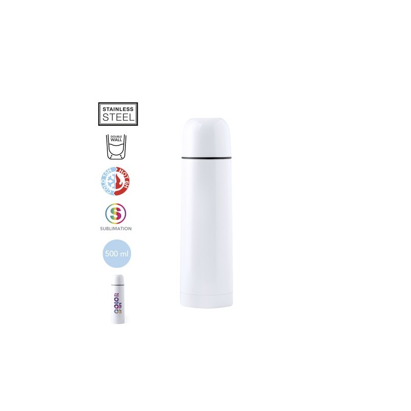 Bouteille Isotherme Personnalisable Cleikon Matières : acier inoxydable Couleurs : blanc personnalisable avec votre logo