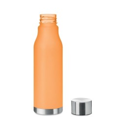 Bouteille Éco-responsable en RPET 600ml Personnalisée GLACIER Matières : PET recyclé Couleurs : orange transparent impression ha