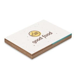 Bloc Notes Éco-responsable à Planter Personnalisé GROW ME Couleurs : blanc Matières : papier à base d'herbe goodies publicitaire