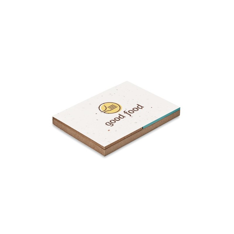 Bloc Notes Éco-responsable à Planter Personnalisé GROW ME Couleurs : blanc Matières : papier à base d'herbe goodies publicitaire