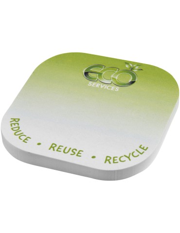 Notes adhésives recyclées Sticky-Mate® de forme carrée avec coins…