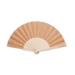 Éventail en bois et liège  personnalisé pas cher FANNY CORK goodies publicitaire événementiel