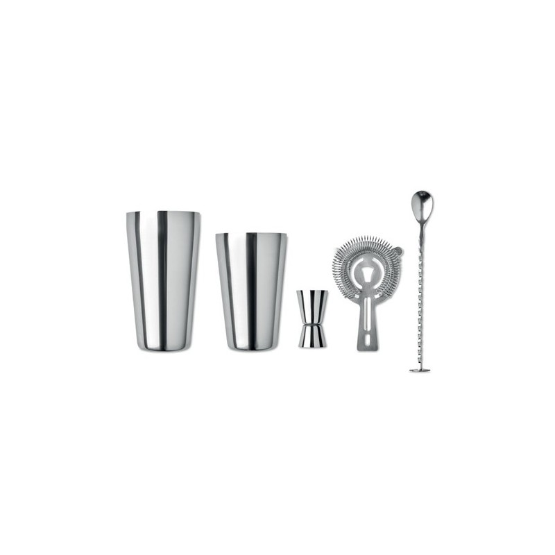 Set à Cocktail en Inox Personnalisé de Luxe BOSTON Matières : acier inoxydable Couleurs : argenté brillant personnalisable avec 