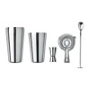 Set à Cocktail en Inox Personnalisé de Luxe BOSTON Matières : acier inoxydable Couleurs : argenté brillant personnalisable avec 