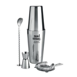 Set à Cocktail en Inox Personnalisé de Luxe BOSTON Matières : acier inoxydable Couleurs : argenté brillant marquage laser ultra 