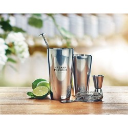Set à Cocktail en Inox Personnalisé de Luxe BOSTON Matières : acier inoxydable Couleurs : argenté brillant livraison express 24h