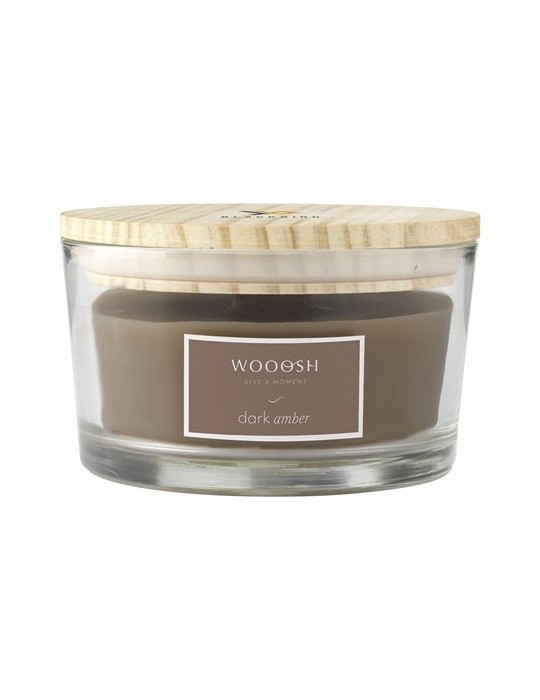 Wooosh Flame Scented Candle Dark Amber bougie parfumée