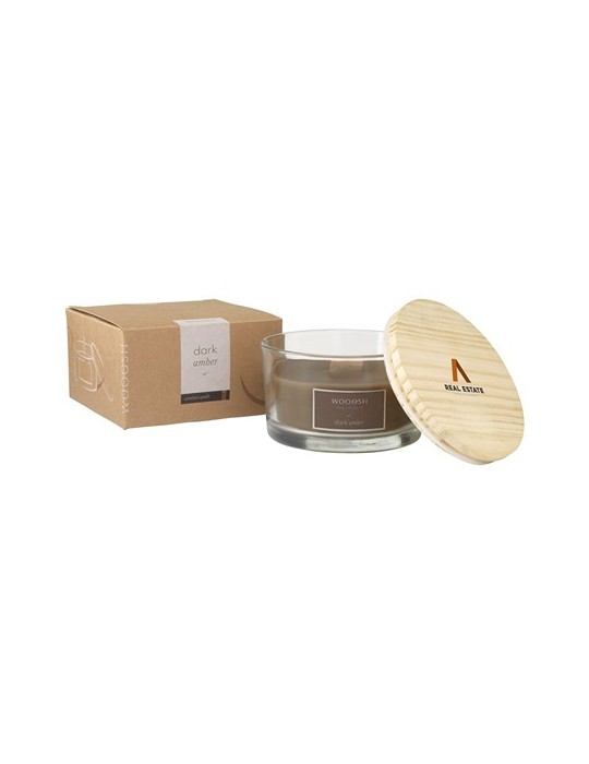 Wooosh Flame Scented Candle Dark Amber bougie parfumée