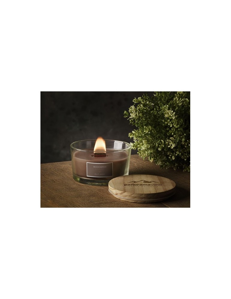 Wooosh Flame Scented Candle Dark Amber bougie parfumée
