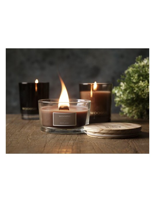 Wooosh Flame Scented Candle Dark Amber bougie parfumée