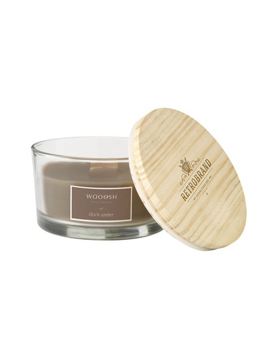 Wooosh Flame Scented Candle Dark Amber bougie parfumée