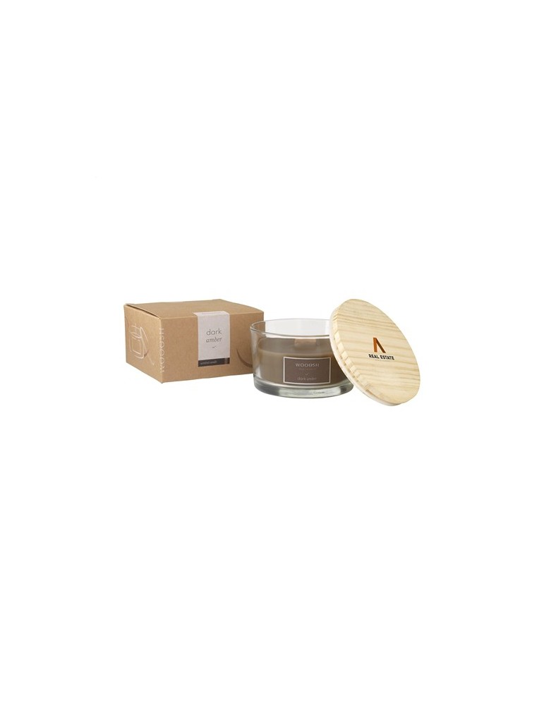 Wooosh Flame Scented Candle Dark Amber bougie parfumée
