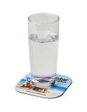 Sous-verre carré en papier laminé, cadeau client | Brite-Mat