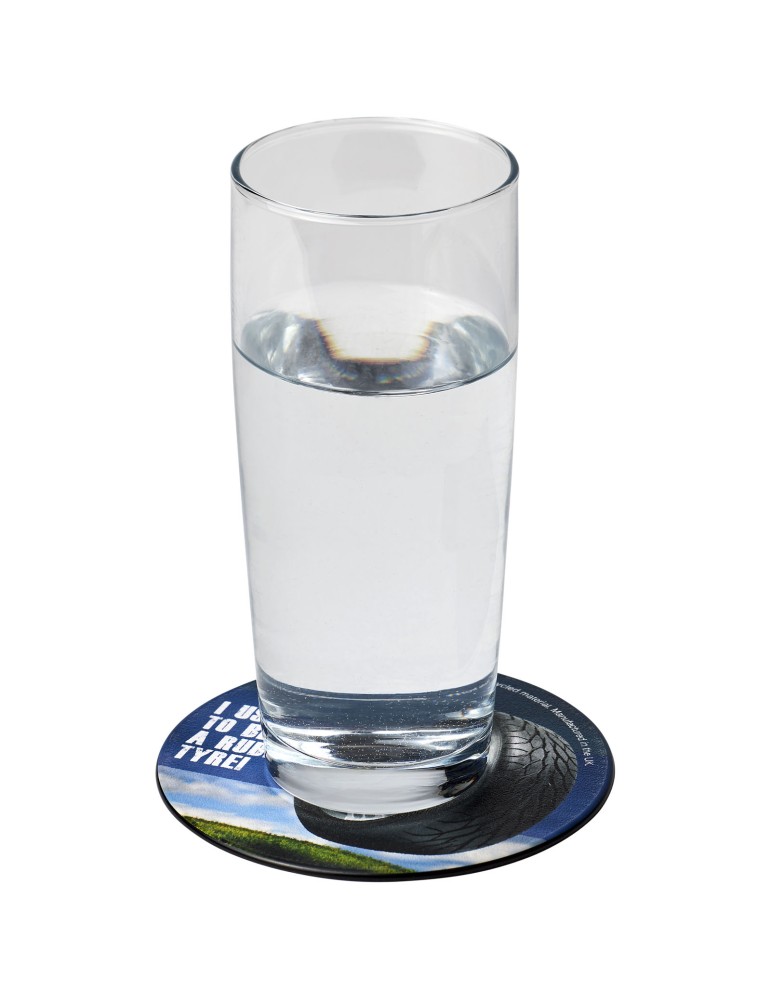 Sous-verre rond en pneu recyclé, cadeau client | Brite-Mat