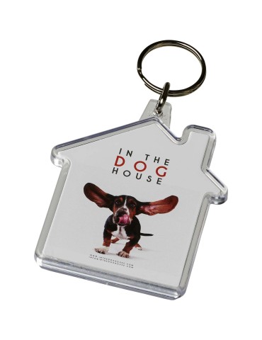 Porte-clés maison publicitaire à insert 5,9 x 5,6 cm, Combo