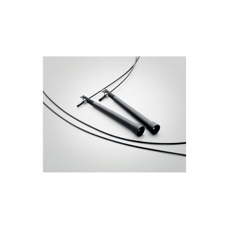 Corde à sauter réglable personnalisée efficace pas cher - SNEL Matières : polypropylène (PP) Couleurs : noir cadeau entreprise p