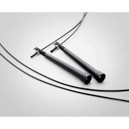 Corde à sauter réglable personnalisée efficace pas cher - SNEL Matières : polypropylène (PP) Couleurs : noir cadeau entreprise p