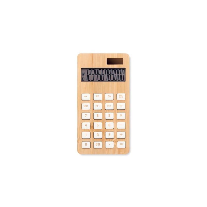 Calculatrice 12 chiffres personnalisée CALCUBIM Matières : bambou Couleurs : bois