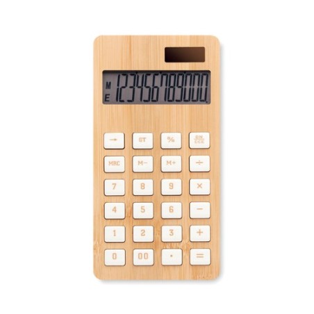 Calculatrice 12 chiffres personnalisée CALCUBIM Matières : bambou Couleurs : bois