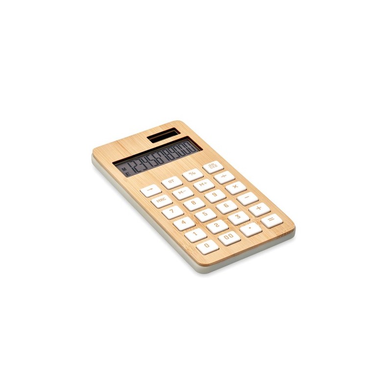 Calculatrice 12 chiffres personnalisée CALCUBIM Matières : bambou Couleurs : bois cadeau entreprise pas cher