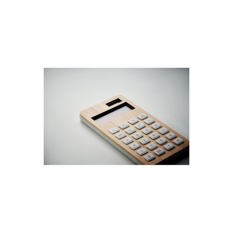 Calculatrice 12 chiffres personnalisée CALCUBIM Matières : bambou Couleurs : bois impression haute définition