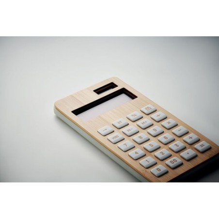 Calculatrice 12 chiffres personnalisée CALCUBIM Matières : bambou Couleurs : bois impression haute définition