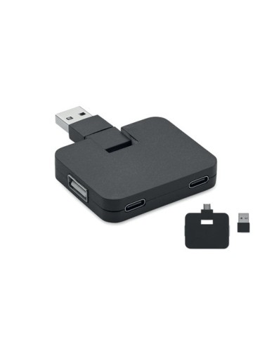 Hub USB 4 Ports Personnalisé - SQUARE-C Accessoire High-Tech pas cher