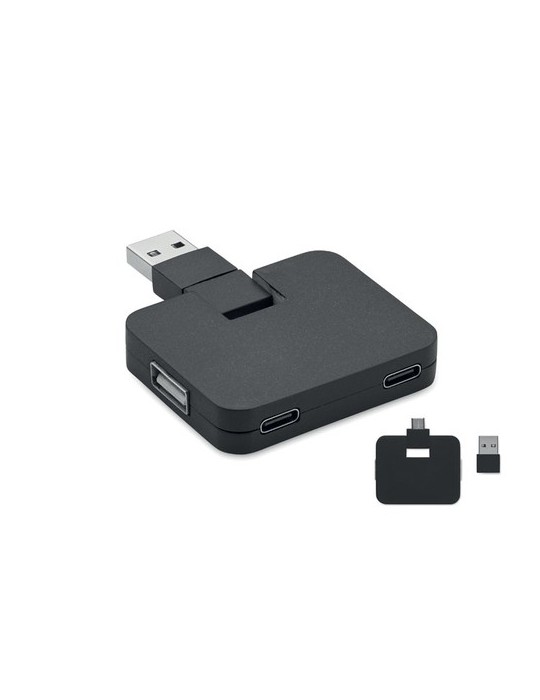 Hub USB 4 Ports Personnalisé - SQUARE-C Accessoire High-Tech pas cher