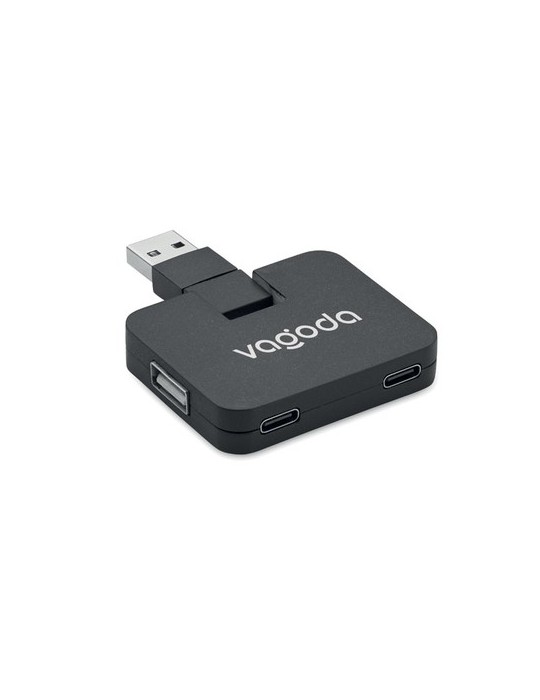 Hub USB 4 Ports Personnalisé - SQUARE-C Accessoire High-Tech pas cher