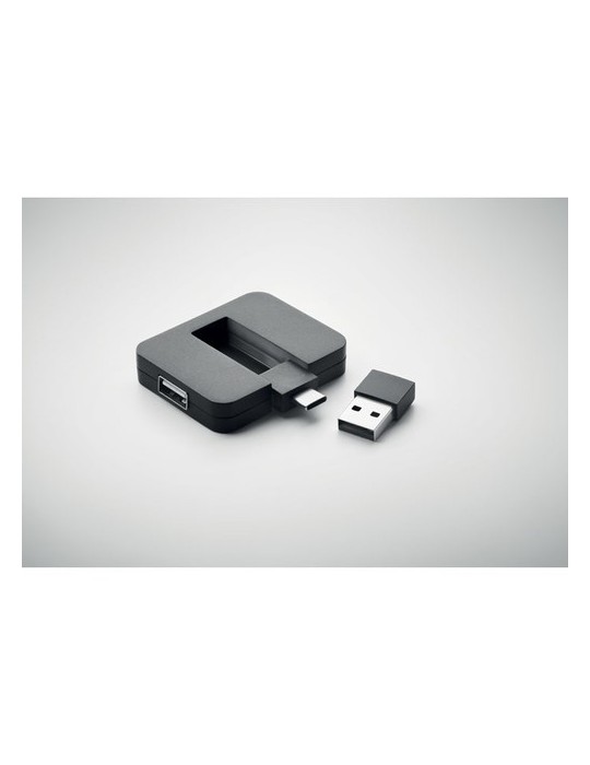 Hub USB 4 Ports Personnalisé - SQUARE-C Accessoire High-Tech pas cher
