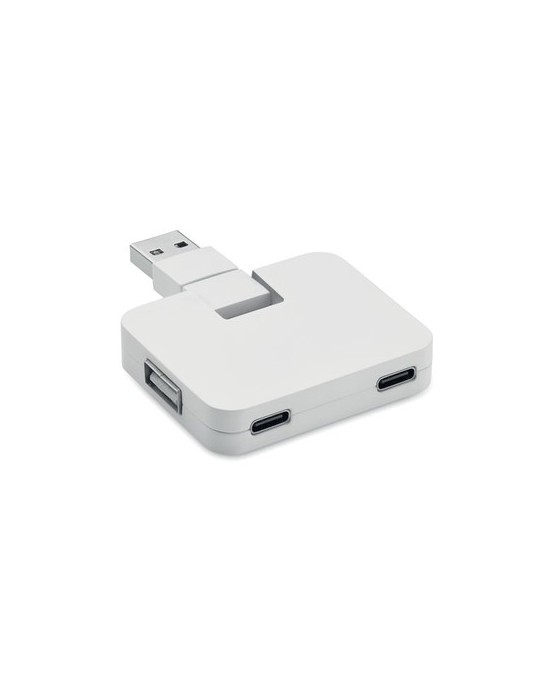 Hub USB 4 Ports Personnalisé - SQUARE-C Accessoire High-Tech pas cher